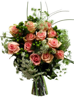 Fairy Tale - Pink Roses & Berries Bouquet - Options: <p>
12 Pink Roses, 3 Green Hypericum Berries, 3 Queen Anne's Lace, 3 Leather, Bear Grass<p>
16 Pink Roses, 5 Green Hypericum Berries, 4 Queen Anne's Lace, 3 Leather, Bear Grass<p>

The combination of pink roses, Queen Ann's lace, and berries is amazing. If you want an extra special bouquet that you are not likely to find anywhere else, this one's for you. What a charming arrangement. <p>
Why do we call this bouquet fairy tale? Because your recipient will think she is dreaming when you give this to her. Sure to lift her spirits and make her feel like she's in heaven. Trust us. <p>

Order your hand-tied bouquet by 1:00 EST for FedEx next day delivery Tuesday-Saturday. Elegant vases and other special items are available during checkout. Overnight delivery Tuesday - Friday is $10.99, Saturday is $19.99.<p> 

Satisfaction with your flowers is guaranteed. All of our flower bouquets are shipped farm fresh. Your flowers come hand-tied, budding, and ready to make someone smile.<br><br>Code:10067-7783-10067-0000082672